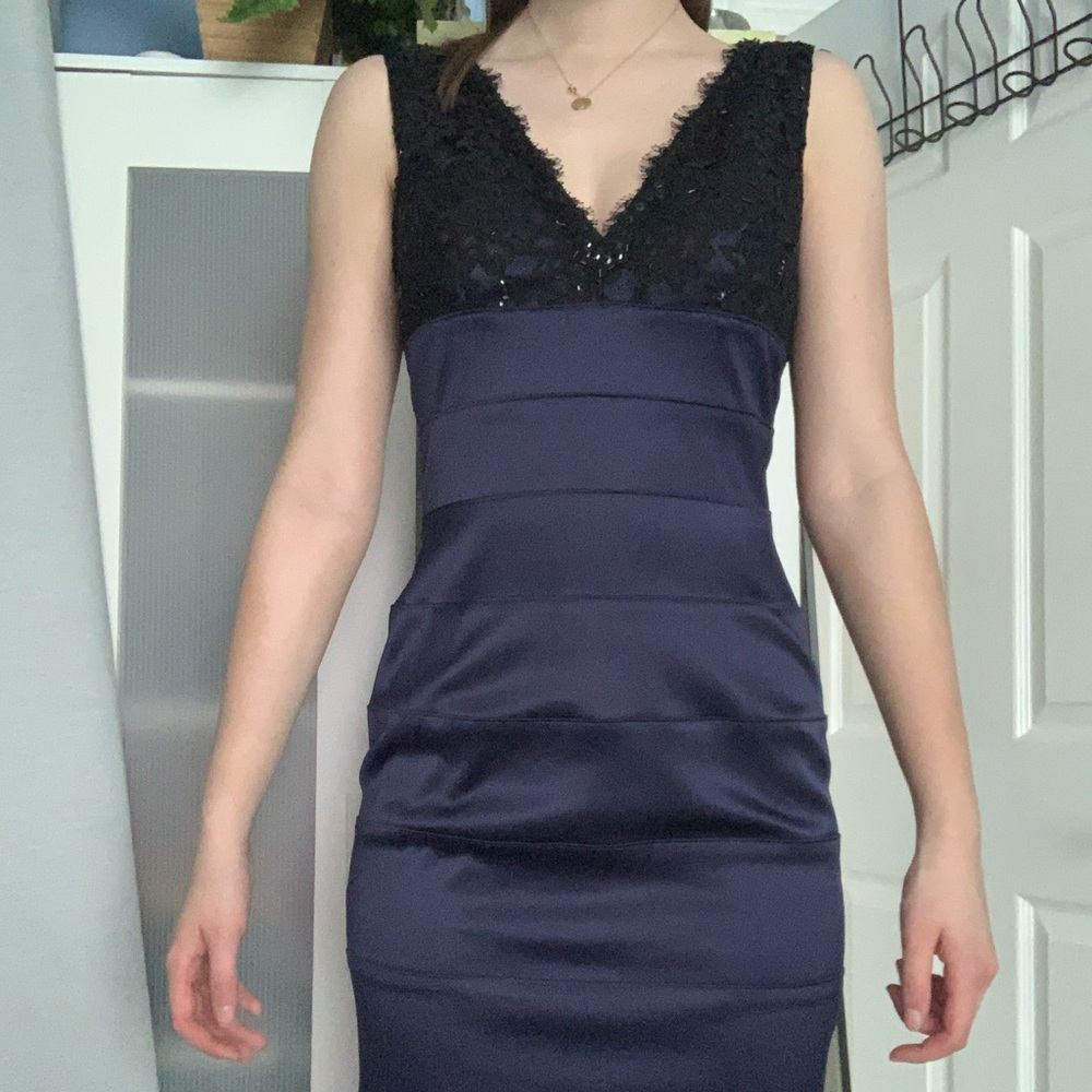 Black and navy lace Eliza J Dress